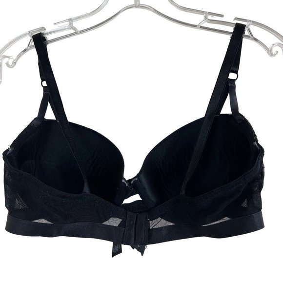 SMART & SEXY Black Lace Mesh Lined Push Up Bra Size 36D - Picture 8 of 10